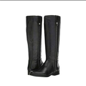 Patricia Nash Carlina Black Leather Knee-High Boots